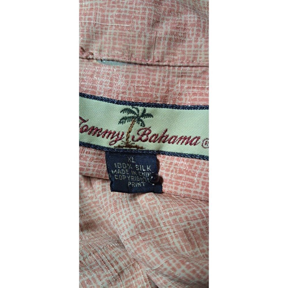 Tommy Bahama Shirt Men Hawaiian Orange Silk Dominoes Graphic Novelty‎ Size XL - Picture 12 of 12